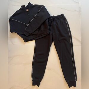 Victoria's Secret Black set  Zip-Up Jacket and sweat pants.  Used once